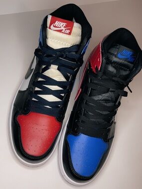 Air Jordan 1 Mid “Top 3” Red Blue Black Men’s Size 9.5
